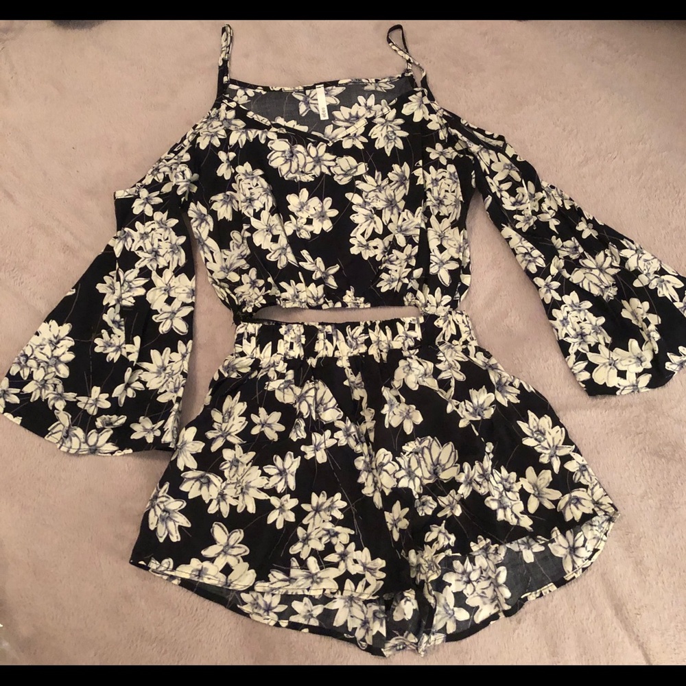 Two Piece Matching Top and Shorts